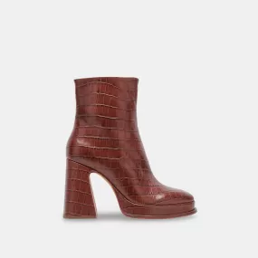 LOCHLY BOOTS WALNUT EMBOSSED LEATHER