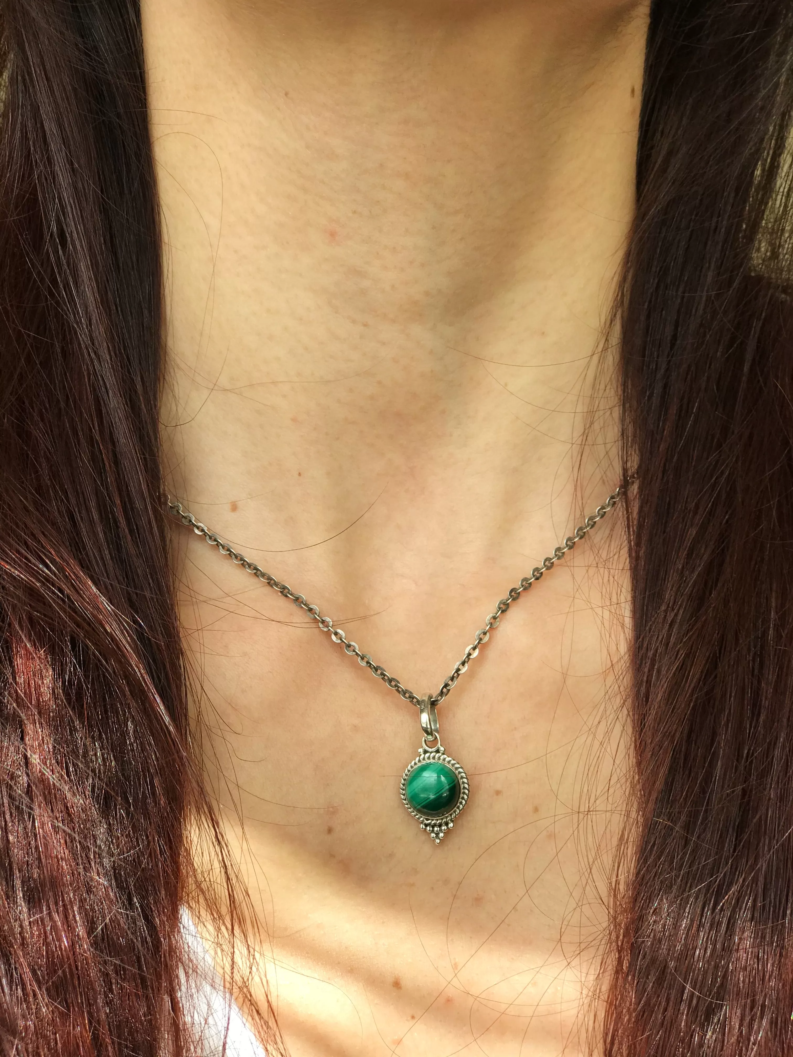 Malachite Cassia Dot Pendant