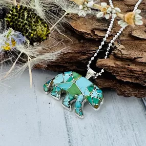 Mama Bear Pendant {Iron Maiden Turquoise}