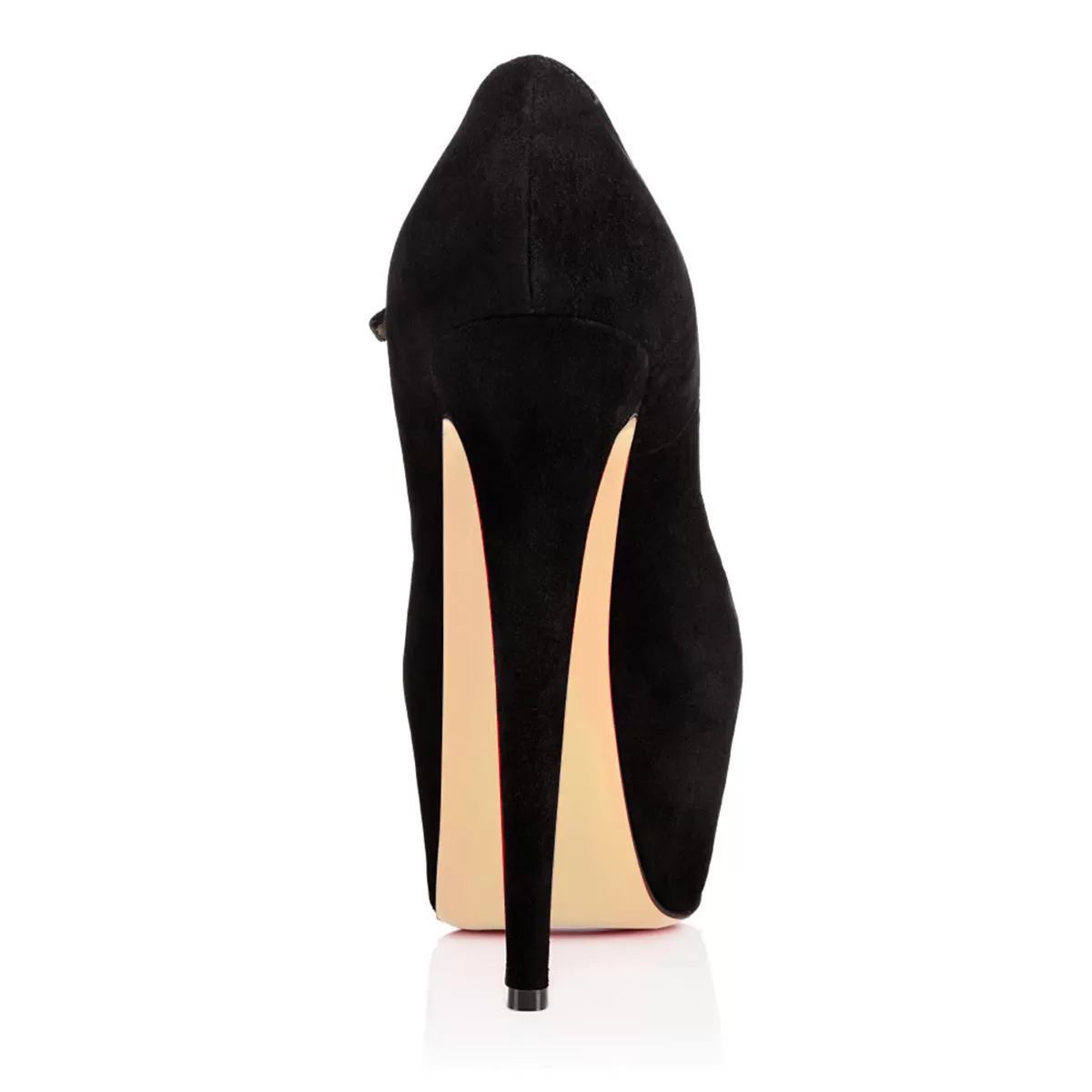 Mary Jane Platform Black Suede Pointed Toe Stiletto High Heels Pumps