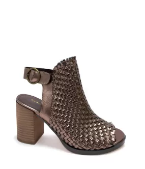 Mercenary Heeled Sandal in Metallic Bronze