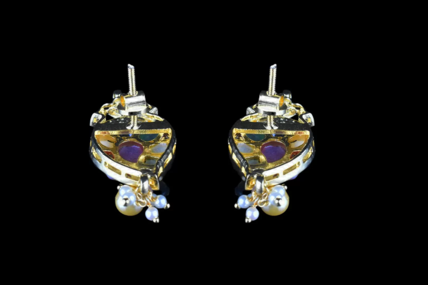 Navratna Studs Earrings By Asp Fashion Jewellery