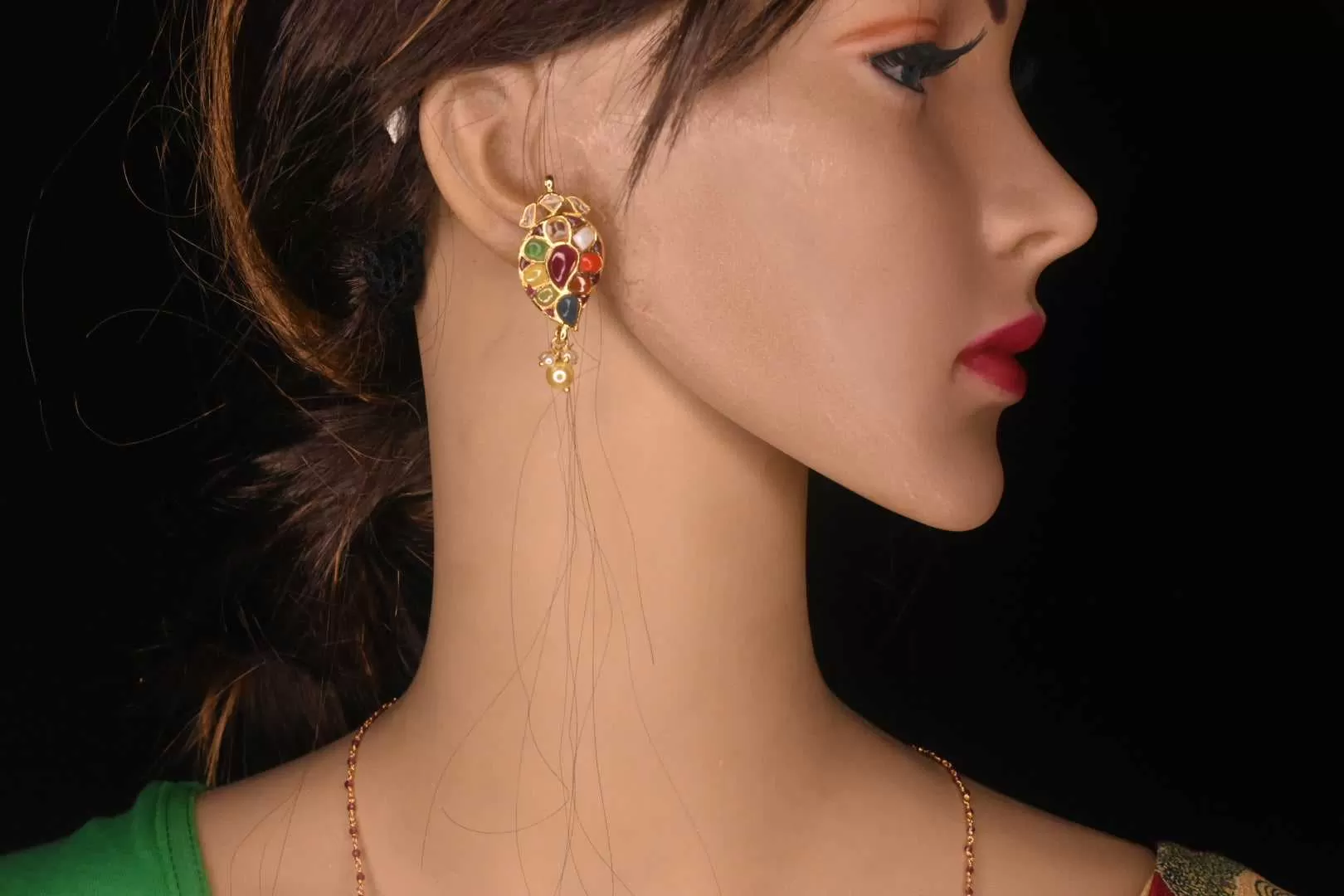 Navratna Studs Earrings By Asp Fashion Jewellery