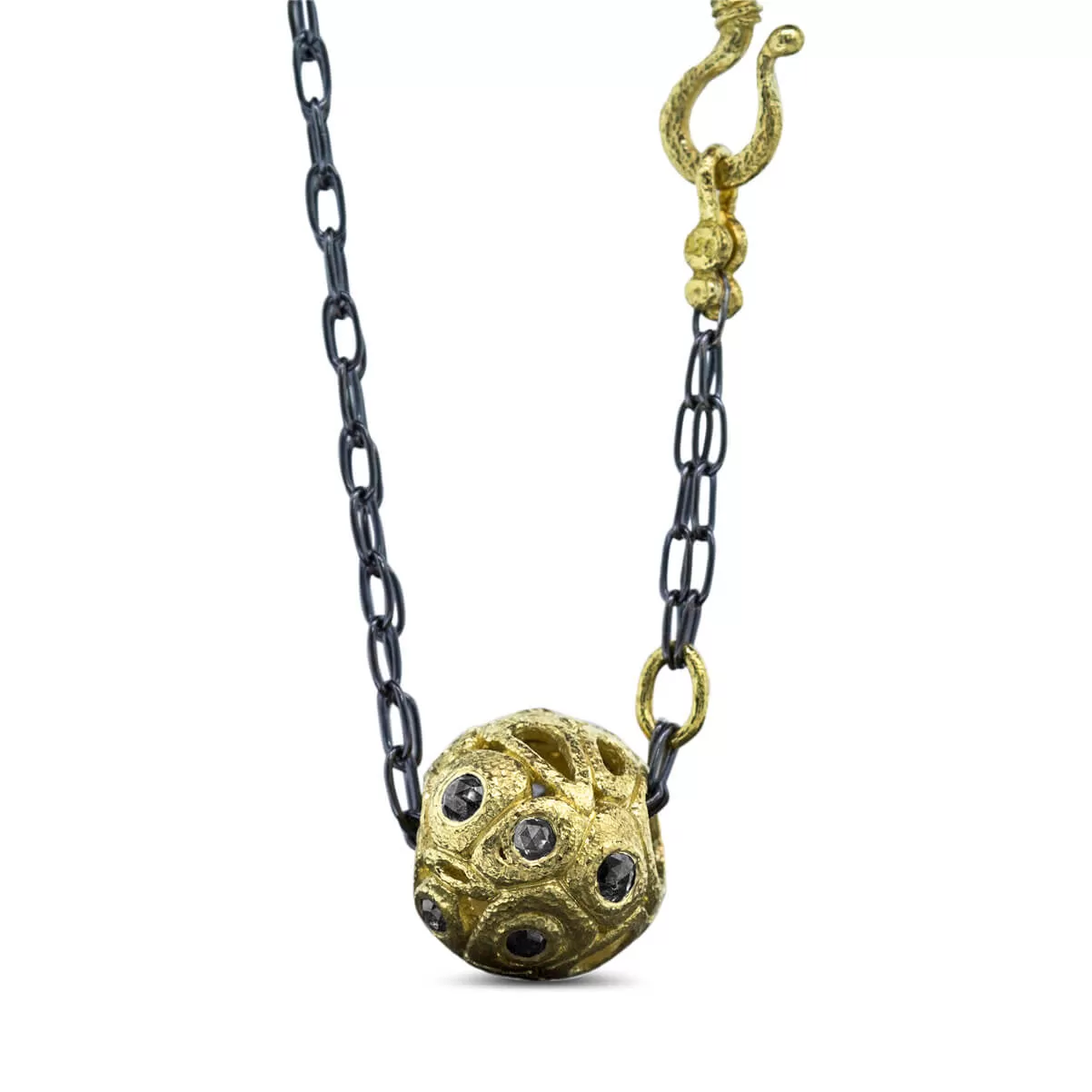 Orb Pendant Necklace with diamonds