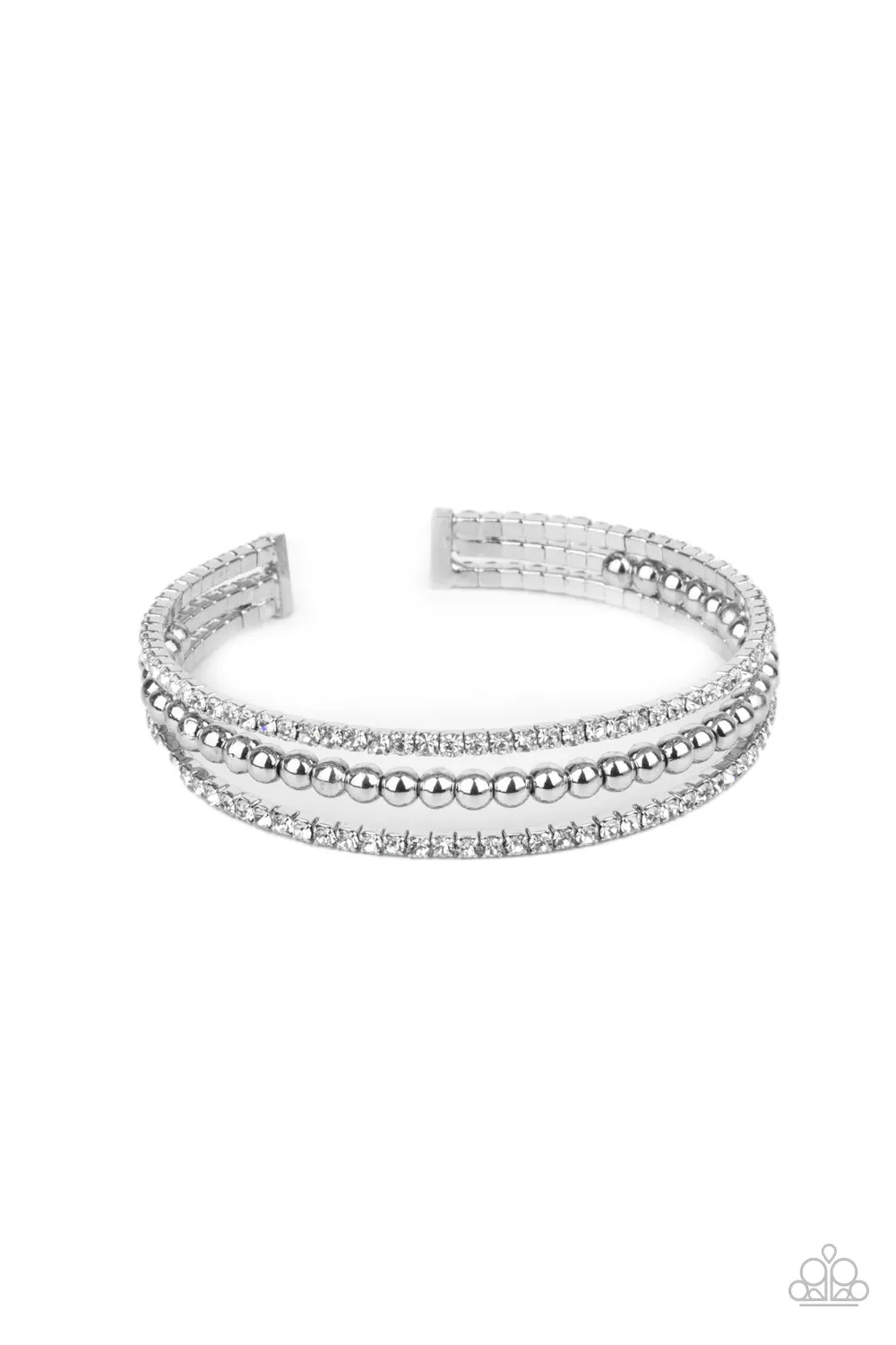 Paparazzi Bracelet ~ High-End Eye Candy - White