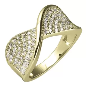 Pave Twist Gold Ring