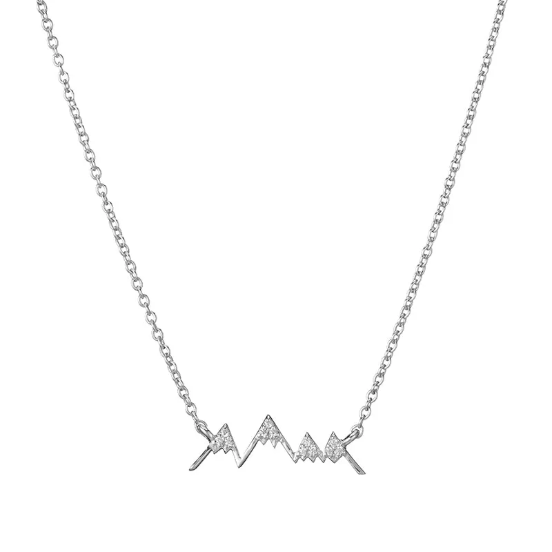 Pavé Mountain Outline Necklace