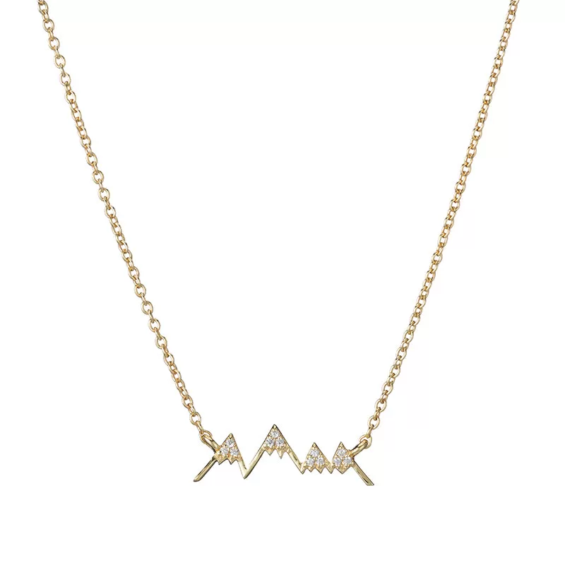 Pavé Mountain Outline Necklace