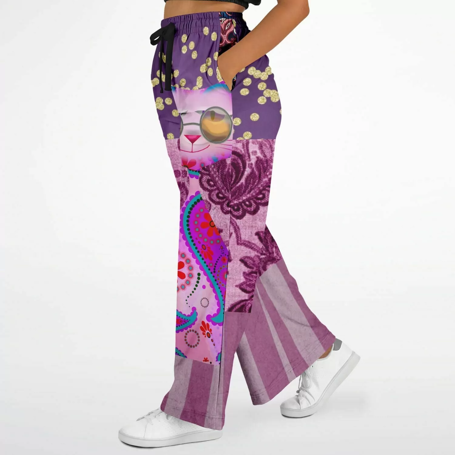 Purple Jamboree Eco-Poly Stretchy Phat Bellbottoms