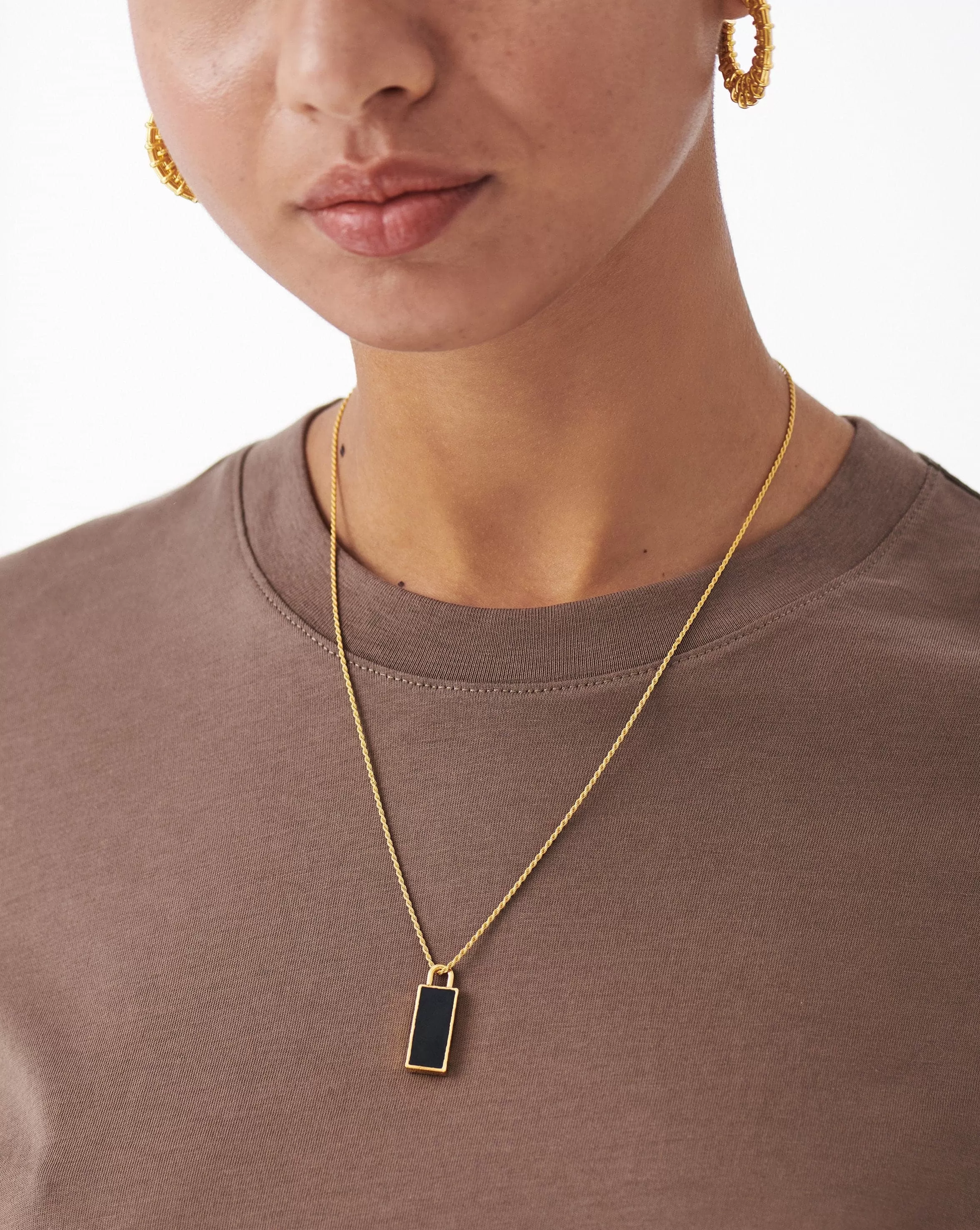 Rectangle Pendant Chain Necklace