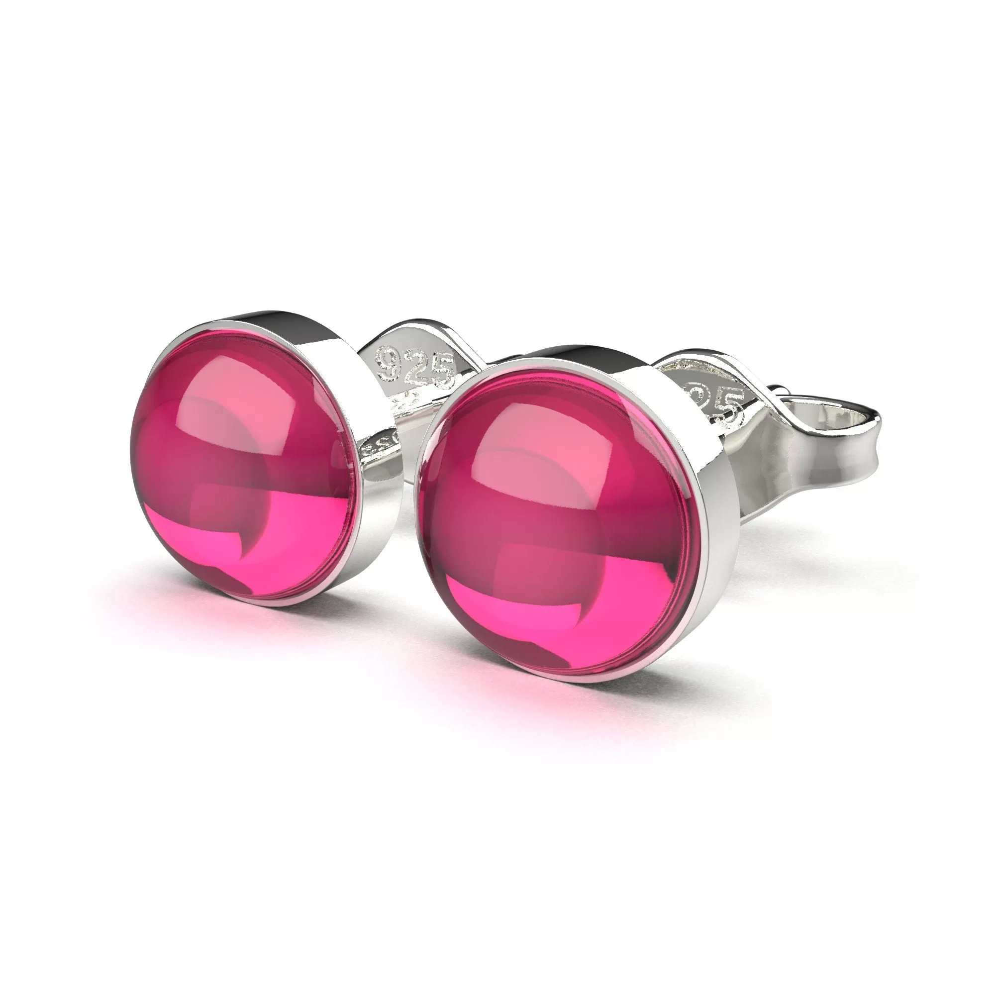 Ruby Gemstone Stud Earrings