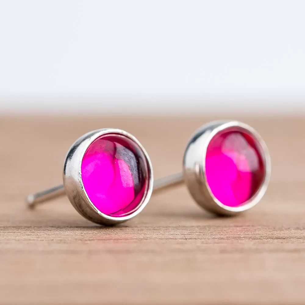 Ruby Gemstone Stud Earrings