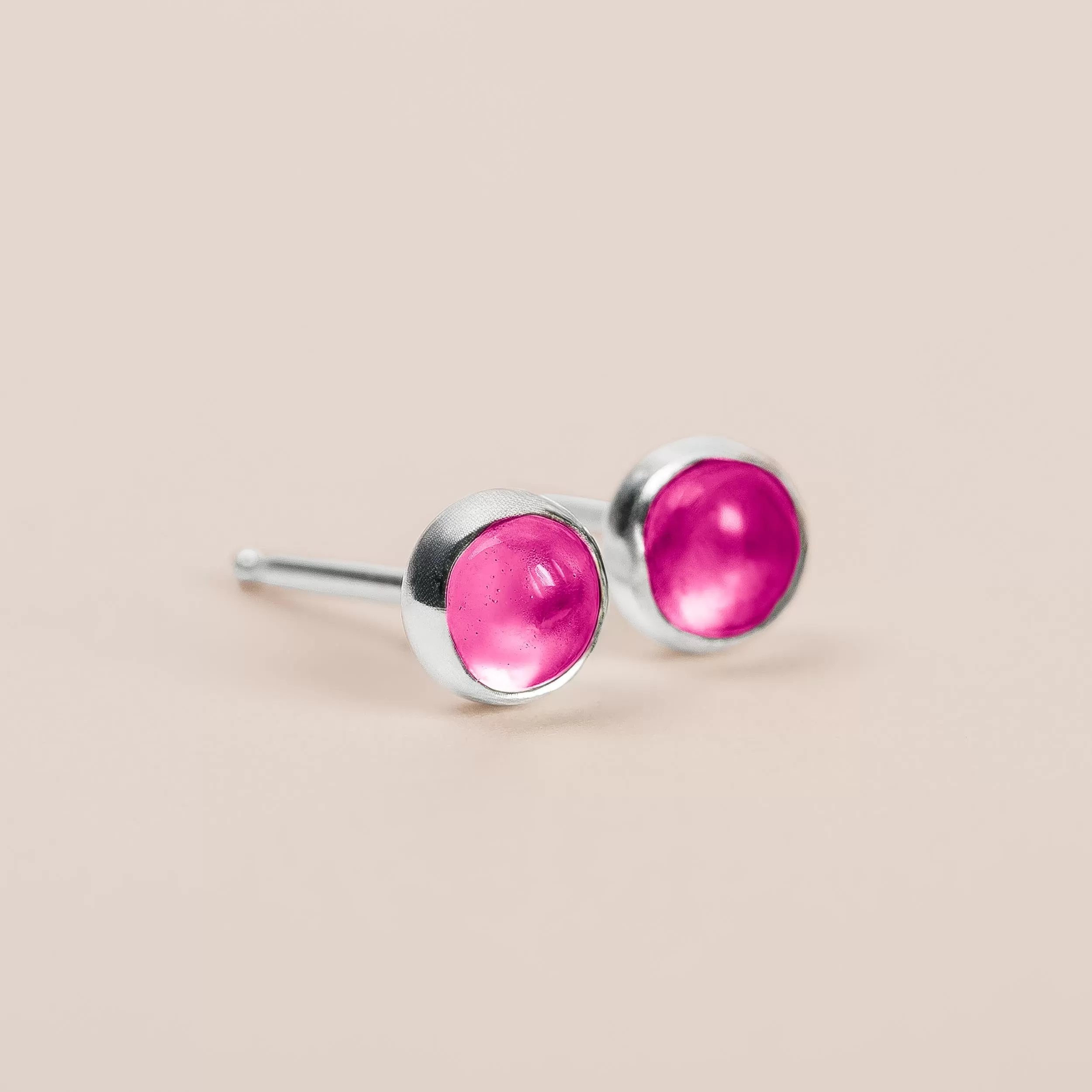 Ruby Gemstone Stud Earrings