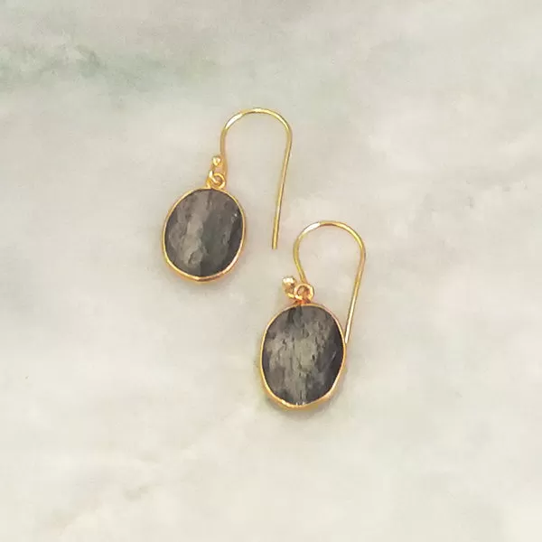 Rutilated Quartz Single Drop Hook Earrings