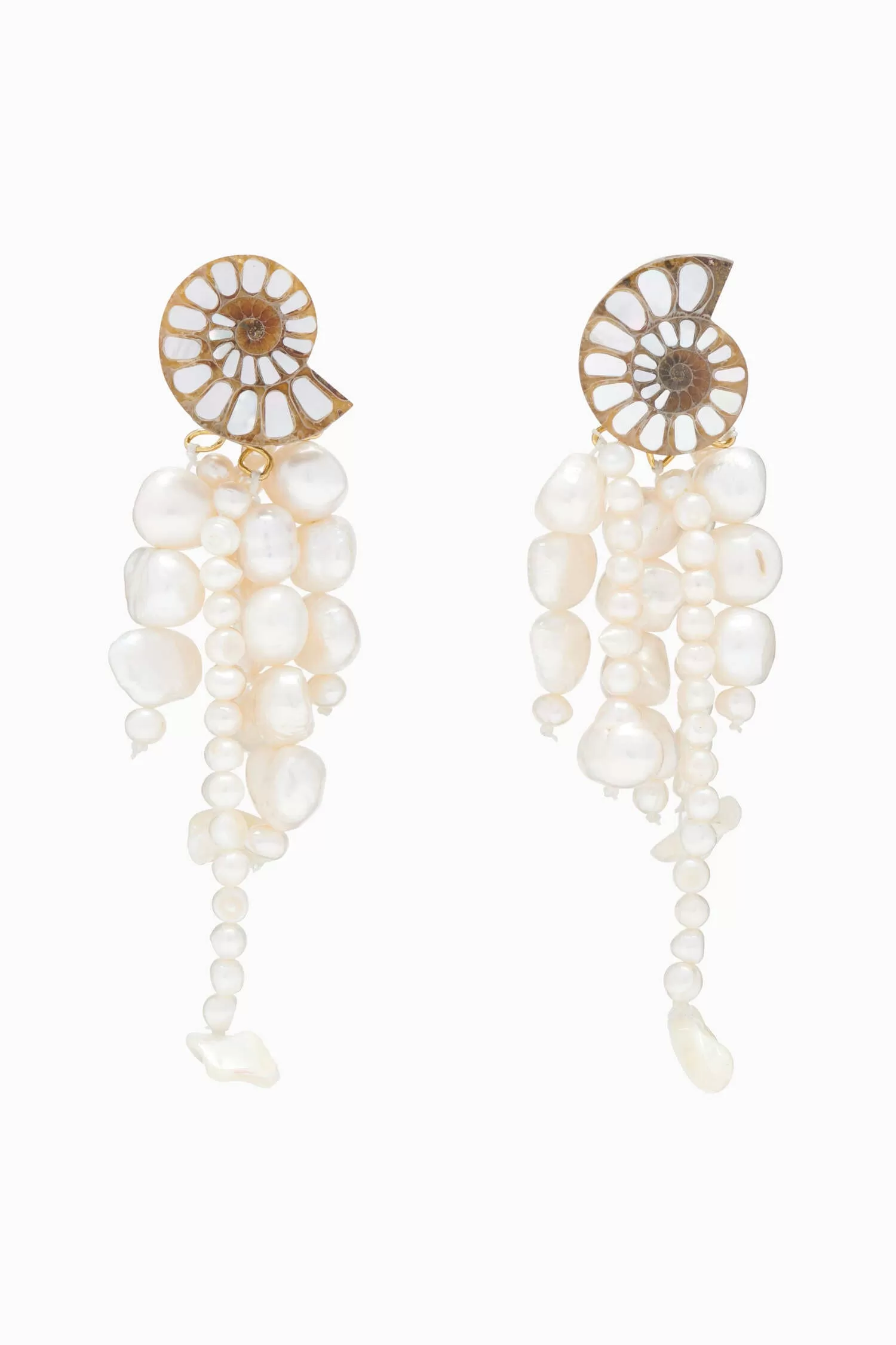 Shell and Pearl Chandelier Earring - Pearl