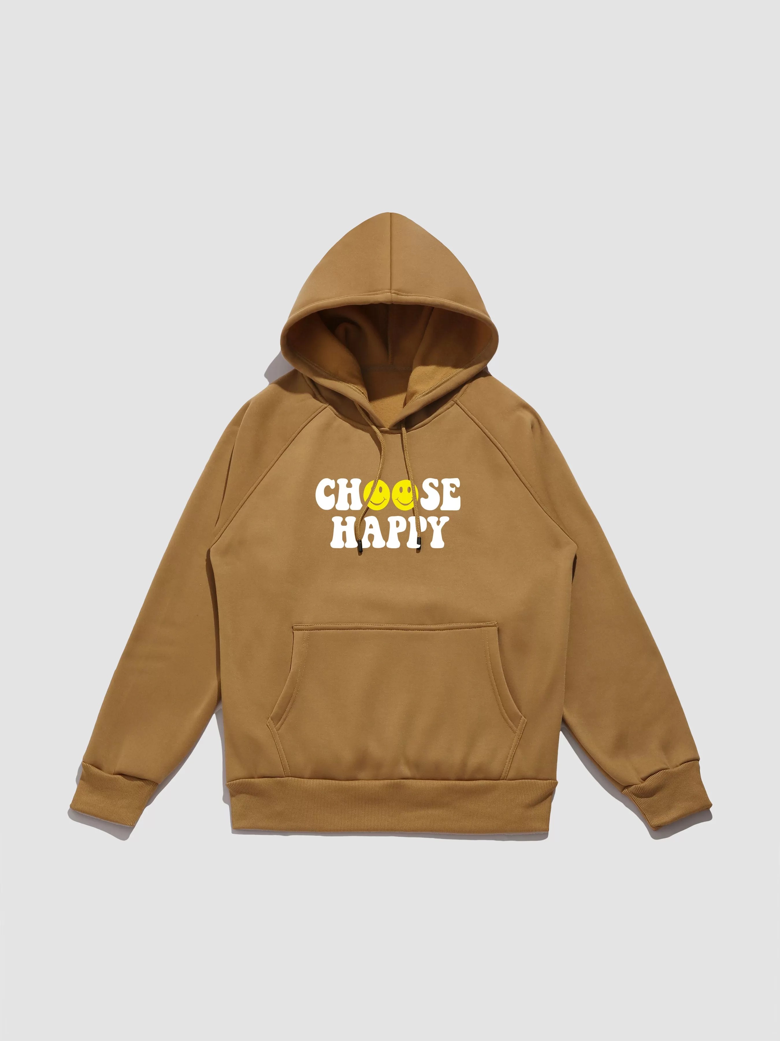 Smiley Slogan Print Hoodie