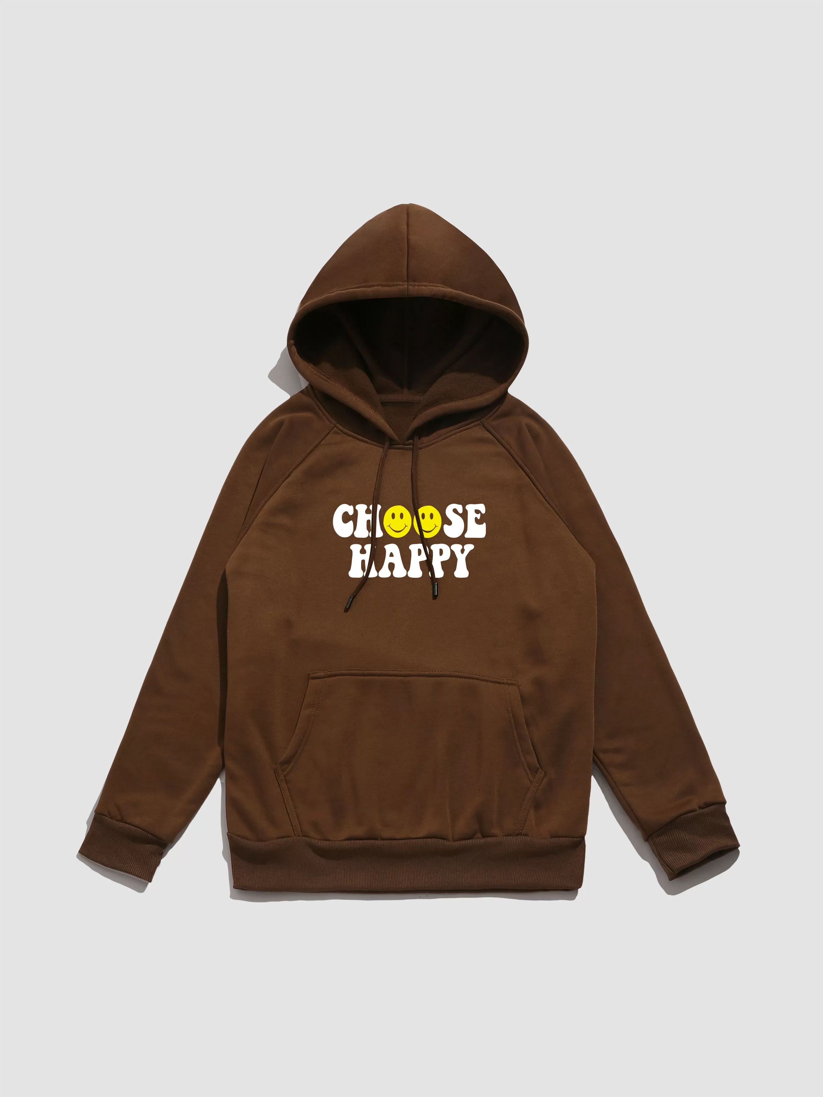 Smiley Slogan Print Hoodie