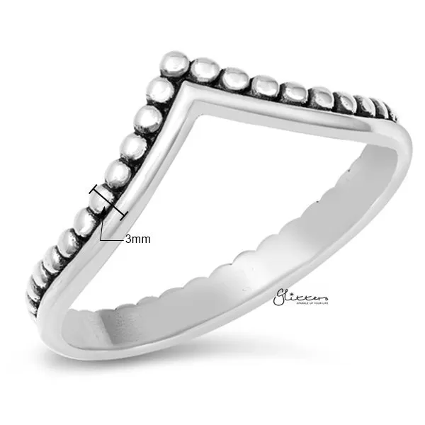 Sterling Silver Bali V Shape Women's Rings