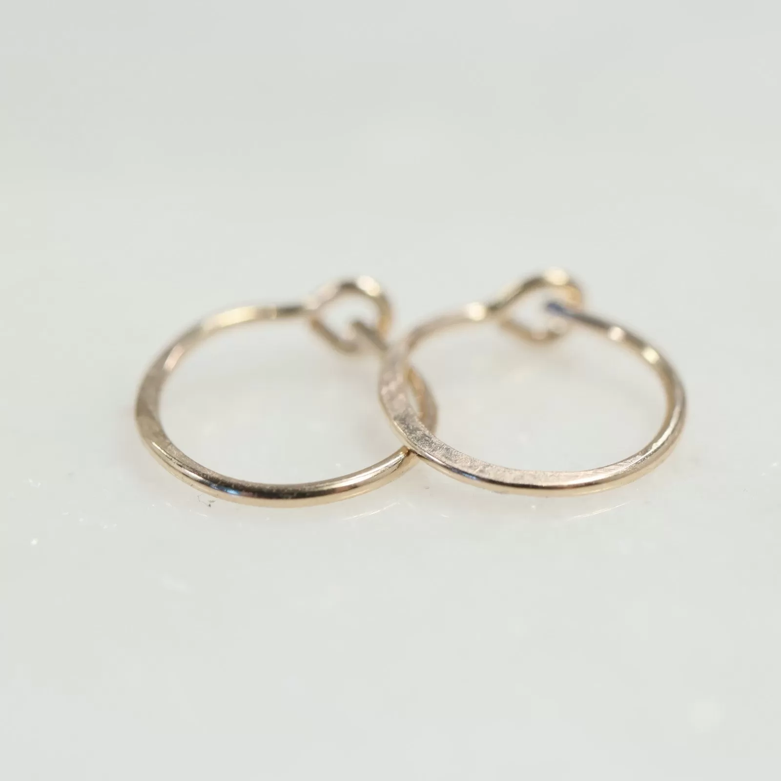 Tiny Hoop Earring Hammered - Choose Your Diameter, Gauge, Metal, Hoops For Men & Women