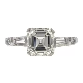 Vintage Asscher Cut Engagement Ring, 2.06ct.