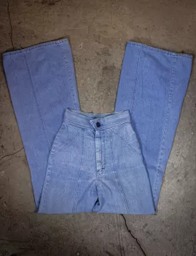 Vintage Bell Bottom Denim Jeans 70s Light Wash 20x31