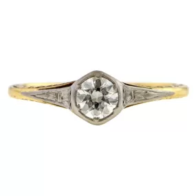 Vintage Engagement Ring, Old Euro. 0.35ct.