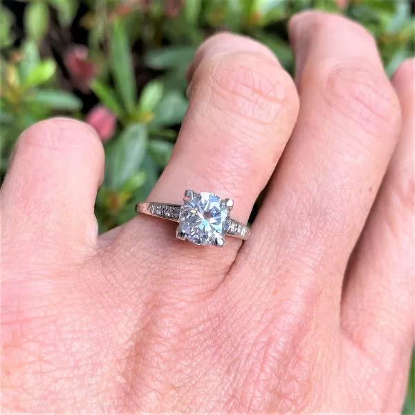 Vintage Engagement Ring. RBC 1.65ct.