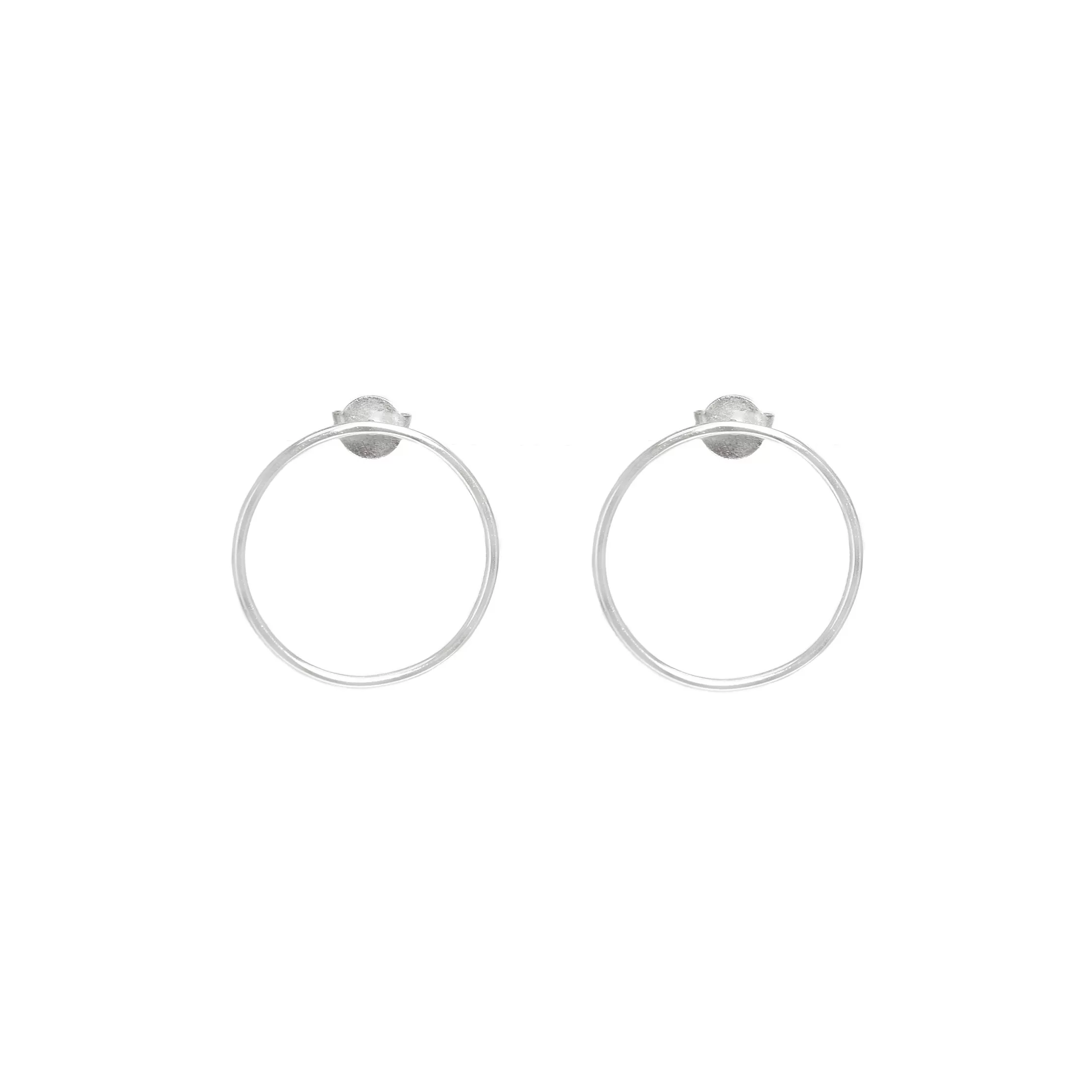 White Gold Front Facing Hoops