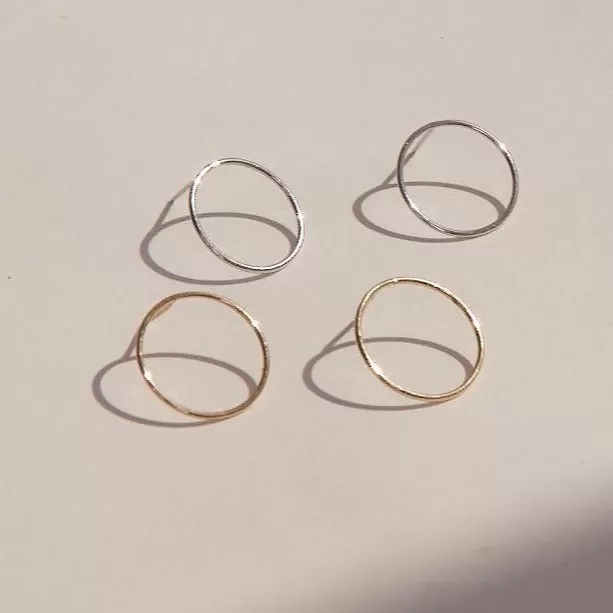 White Gold Front Facing Hoops