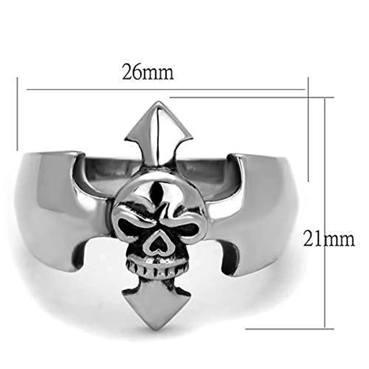 WildKlass Stainless Steel Ring High Polished Men Epoxy Jet