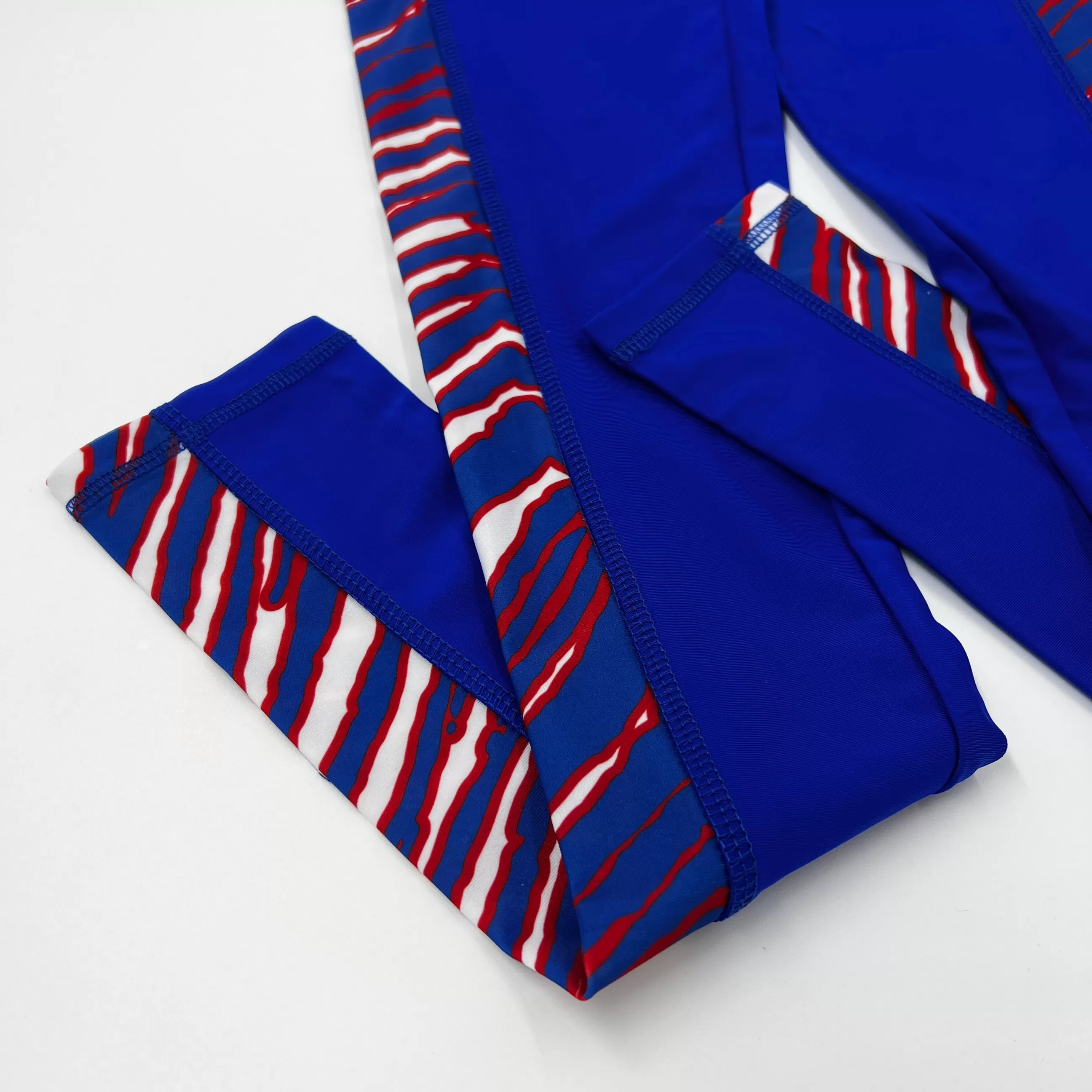 Women's Zubaz Royal Blue Leggings With Zebra Stripes